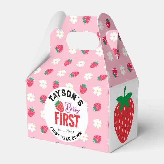 ベリーファースト誕生日1stバースデーストロベリー フェイバーボックス (裏面サイド)
