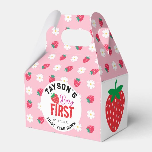 ベリーファースト誕生日1stバースデーストロベリー フェイバーボックス (正面サイド)