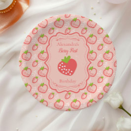 ベリーファースト誕生日1stバースデーストロベリー ペーパープレート