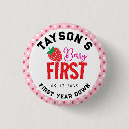ベリーファースト誕生日1stバースデーストロベリー 缶バッジ
