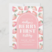 ベリーファースト誕生日1st誕生日パーティー 招待状 (正面)