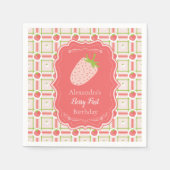 ベリーファースト誕生日1st Birthday スタンダードカクテルナプキン (正面)