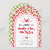 ベリーファースト誕生日1st Birthday 招待状 (正面/裏面)