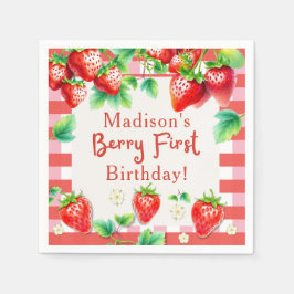 ベリーファースト誕生日 – ストロベリーファーストパーティー スタンダードカクテルナプキン
