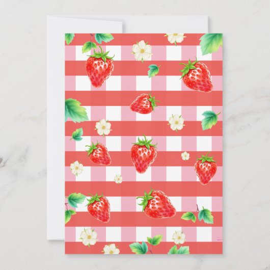 ベリーファースト誕生日 – ストロベリーファーストパーティー 招待状 (裏面)