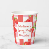 ベリーファースト誕生日 – ストロベリーファーストパーティー 紙コップ (裏面)