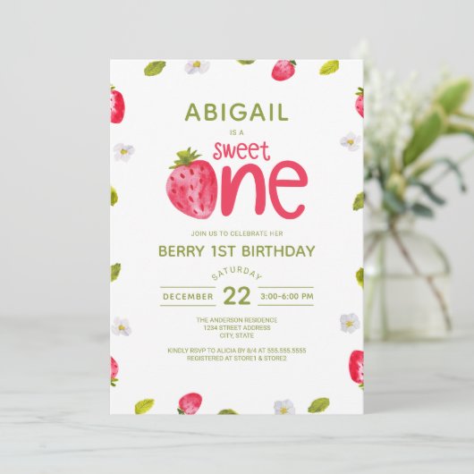 ベリーファースト誕生日 招待状 (スタンド正面)