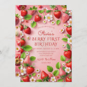 ベリーファースト誕生日 招待状 (正面/裏面)