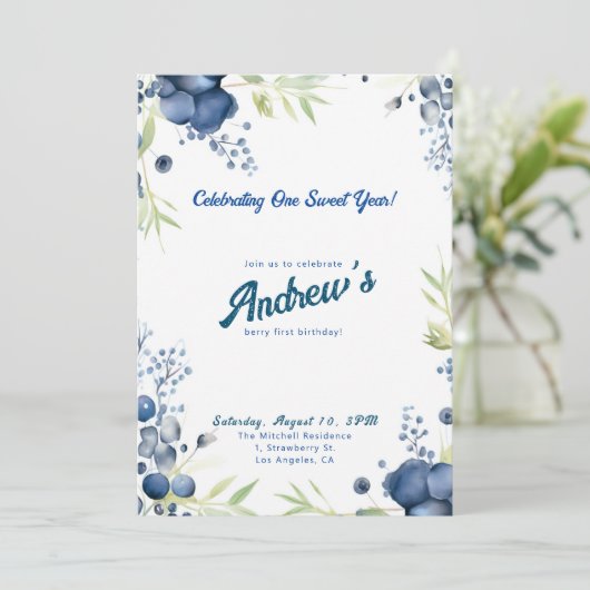 ベリーファースト誕生日!1周年記念パーティー 招待状 (スタンド正面)