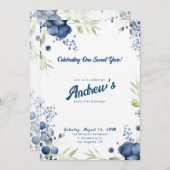 ベリーファースト誕生日!1周年記念パーティー 招待状 (正面/裏面)