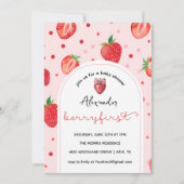 ベリーファースト誕生日、1st誕生日パーティーガール 招待状 (正面)