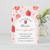 ベリーファースト誕生日、1st誕生日パーティーガール 招待状 (スタンド正面)