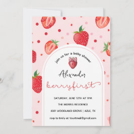 ベリーファースト誕生日、1st誕生日パーティーガール 招待状