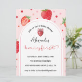 ベリーファースト誕生日、1st誕生日パーティーガール 招待状 (スタンド正面)