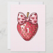 ベリーファースト誕生日、1st誕生日パーティーガール 招待状 (裏面)