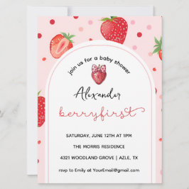 ベリーファースト誕生日、1st誕生日パーティーガール 招待状