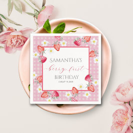 ベリーファースト1歳の誕生日紙プレート スタンダードカクテルナプキン