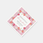 ベリーファースト1歳の誕生日紙プレート スタンダードカクテルナプキン (角)