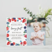 ベリーファースト1stストロベリーラズベリー誕生日 招待状 (スタンド正面)