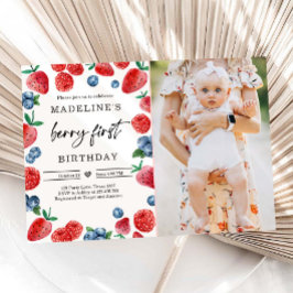 ベリーファースト1stストロベリーラズベリー誕生日 招待状