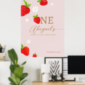 ベリーファースト1stストロベリー誕生日へようこそ ポスター (ホームオフィス)