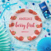 ベリーファースト |いちご1日の誕生日ピンク ペーパープレート (パーティー)