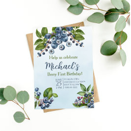 ベリーファースト・ブルーベリー夏の誕生日 招待状
