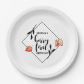 ベリーファースト |誕生日 |いちご |モダン | ペーパープレート (正面)