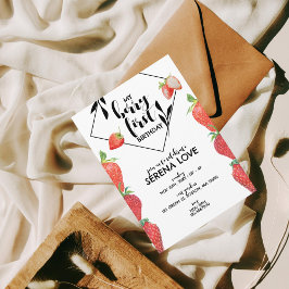 ベリーファースト |誕生日 |いちご |白 招待状