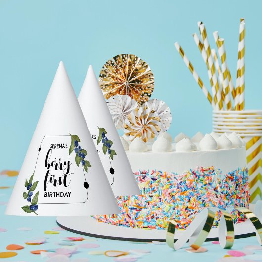 ベリーファースト |誕生日 |ブルーベリーモダン パーティーハット