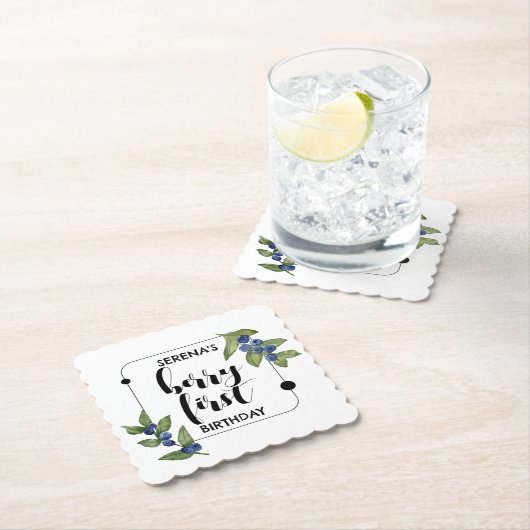 ベリーファースト |誕生日 |ブルーベリー |ミニナル ペーパーコースター (インサイチュ)