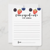 ベリーファースト |誕生日 |時間カプセルのメモ ノートカード (正面)