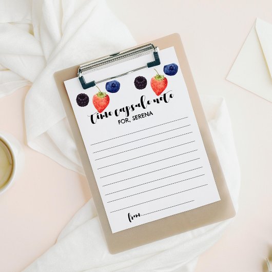 ベリーファースト |誕生日 |時間カプセルのメモ ノートカード