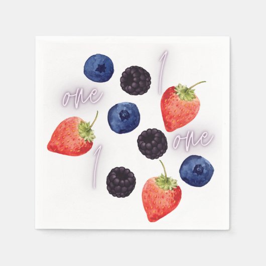 ベリーファースト |誕生日 | Mixed Berry |パターン スタンダードカクテルナプキン (正面)