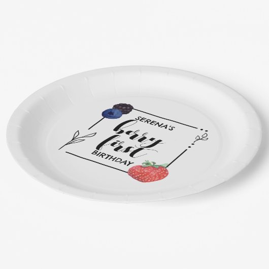 ベリーファースト |誕生日 | Mixed Berry |ミニマル | ペーパープレート (アングル)