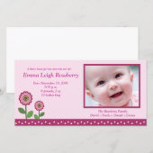 ベリーフラワーガーデン8x4写真誕生のお知らせ 案内状 (正面/裏面)