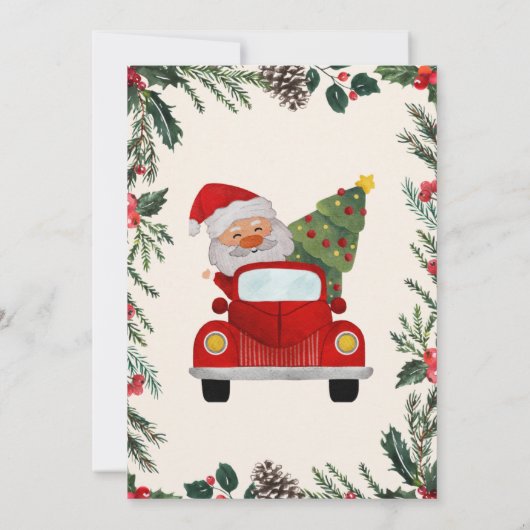 ベリーフレームエレガントクリスマスパーティの招待状 招待状 (裏面)