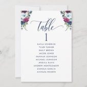 ベリーフローラ、ゲスト名を付けたシーティングプランカード (正面)