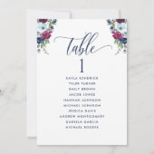 ベリーフローラ、ゲスト名を付けたシーティングプランカード (裏面)