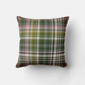 ベリーブッシュ緑と赤のストライプとプレイド クッション (裏面)