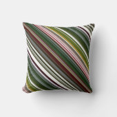 ベリーブッシュ緑と赤のストライプとプレイド クッション (正面)