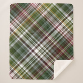 ベリーブッシュ緑と赤の格子縞 シェルパブランケット