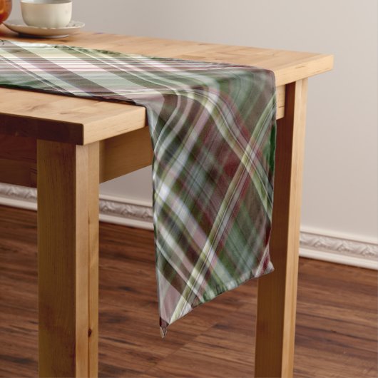ベリーブッシュ緑と赤の格子縞 ショートテーブルランナー (インサイチュ)