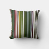 ベリーブッシュ緑と赤ストライプ クッション (正面)