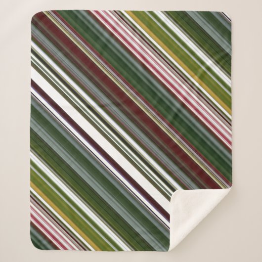 ベリーブッシュ緑と赤ストライプ シェルパブランケット (正面)