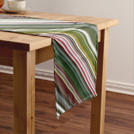 ベリーブッシュ緑と赤ストライプ ショートテーブルランナー