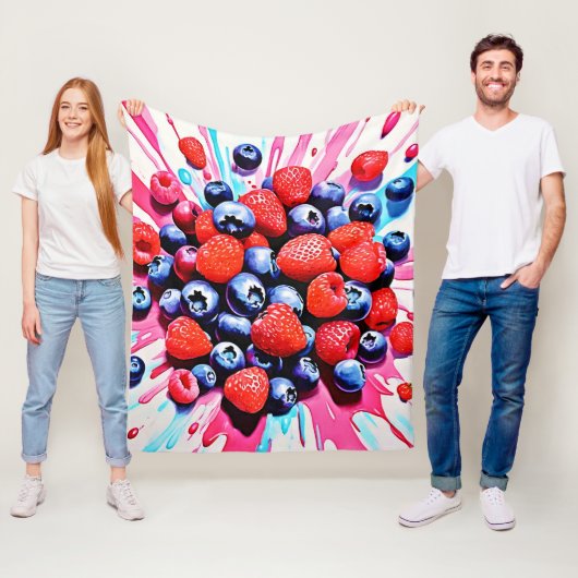 ベリーブラスト：フルーティーおもしろい フリースブランケット (インサイチュ)
