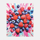 ベリーブラスト：フルーティーおもしろい フリースブランケット (正面)