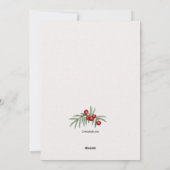 ベリーブランチのホリデーカード 赤いカーディナル シーズンカード (裏面)