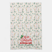 ベリーブランチサンタのシェフお気に入りのクリスマスパーティー キッチンタオル (縦)